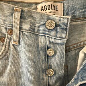 Agolde Riley High Rise Straight Crop Jeans 24 – Shatter Destroyed Detail